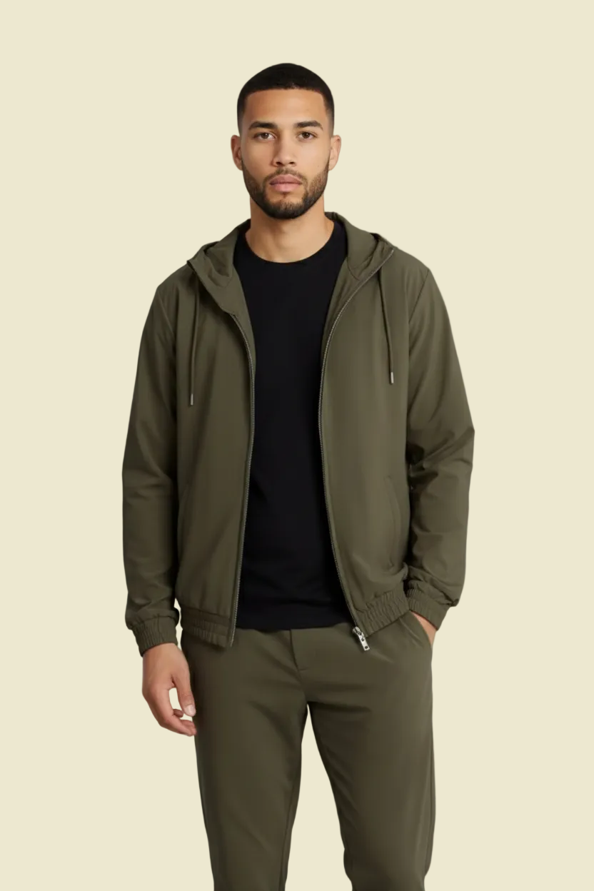 Dark Green Hooded Tech Vest