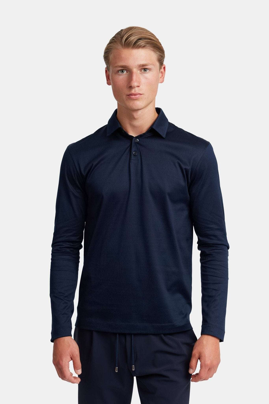 Midnight Blue Longsleeve Polo Shirt