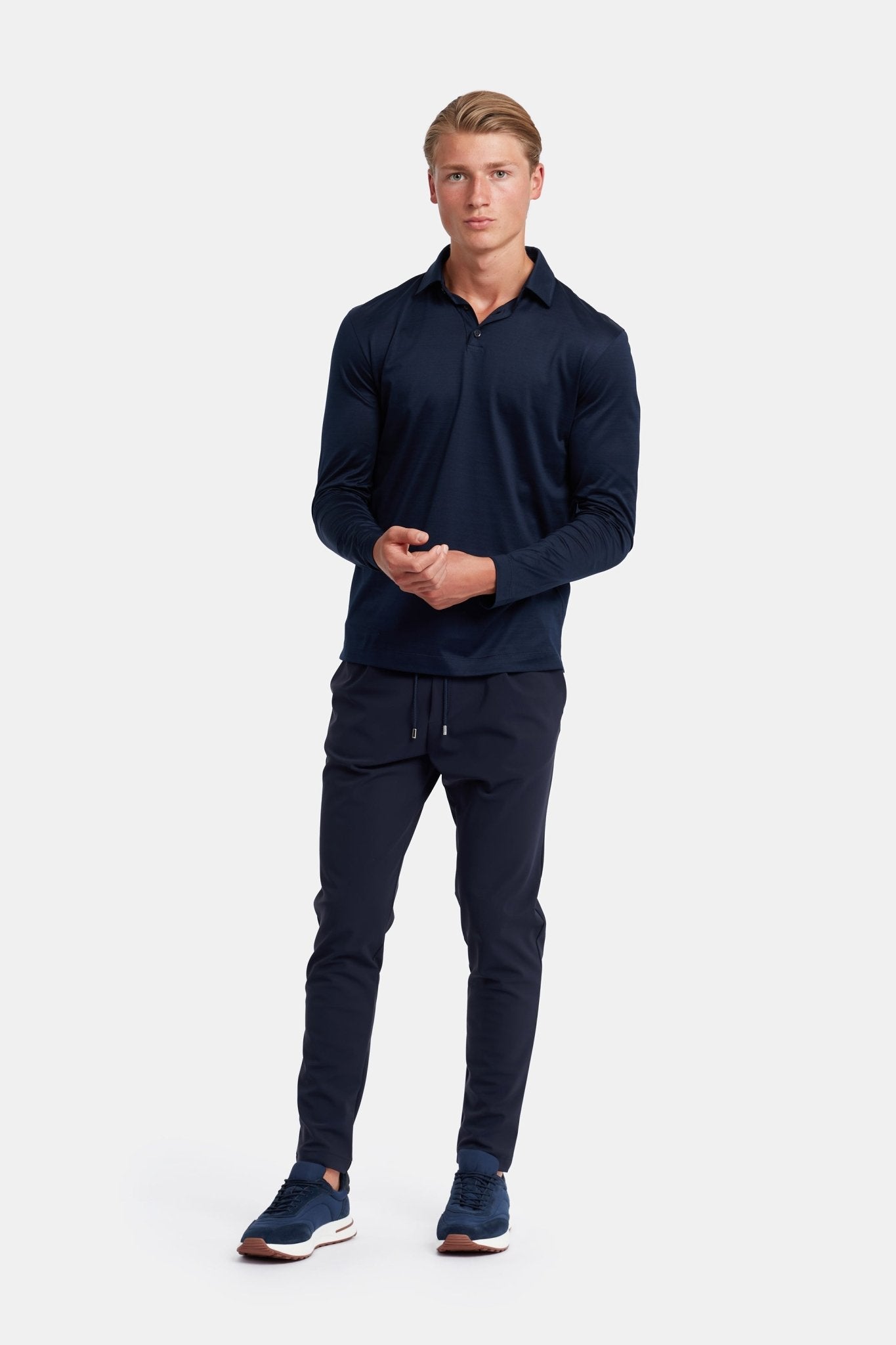 Midnight Blue Longsleeve Polo Shirt