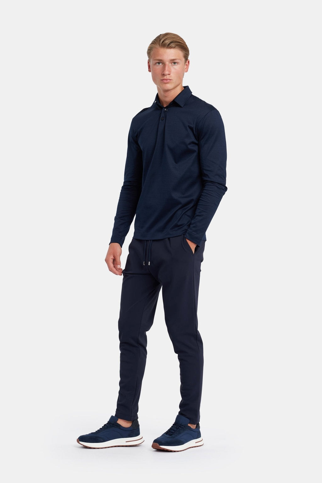 Midnight Blue Longsleeve Polo Shirt