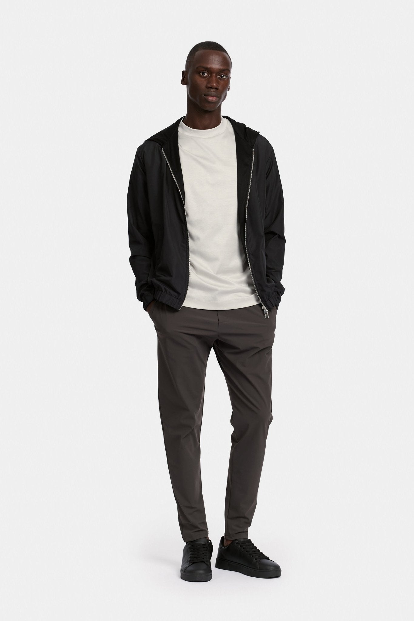 Onyx Black Hooded Blend Jacket